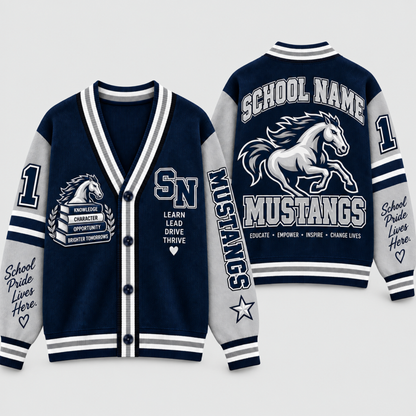 Chaotic Club Custom Mascot Warrior Teacher Varsity Cardigan