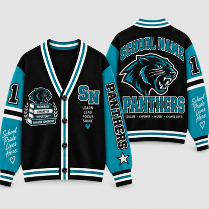 Chaotic Club Custom Mascot Warrior Teacher Varsity Cardigan
