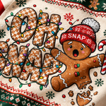 Chaotic Club Custom Oh Snap Gingerbread Man Ugly Sweatshirt