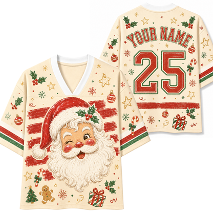 Chaotic Club Custom Retro Winking Santa Christmas Mesh Jersey