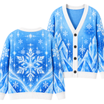 Chaotic Club Custom Snowflake Winter Cardigan