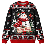 Chaotic Club Custom Snowman Cardinal Winter Ugly Sweatshirt