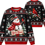 Chaotic Club Custom Snowman Cardinal Winter Ugly Sweatshirt