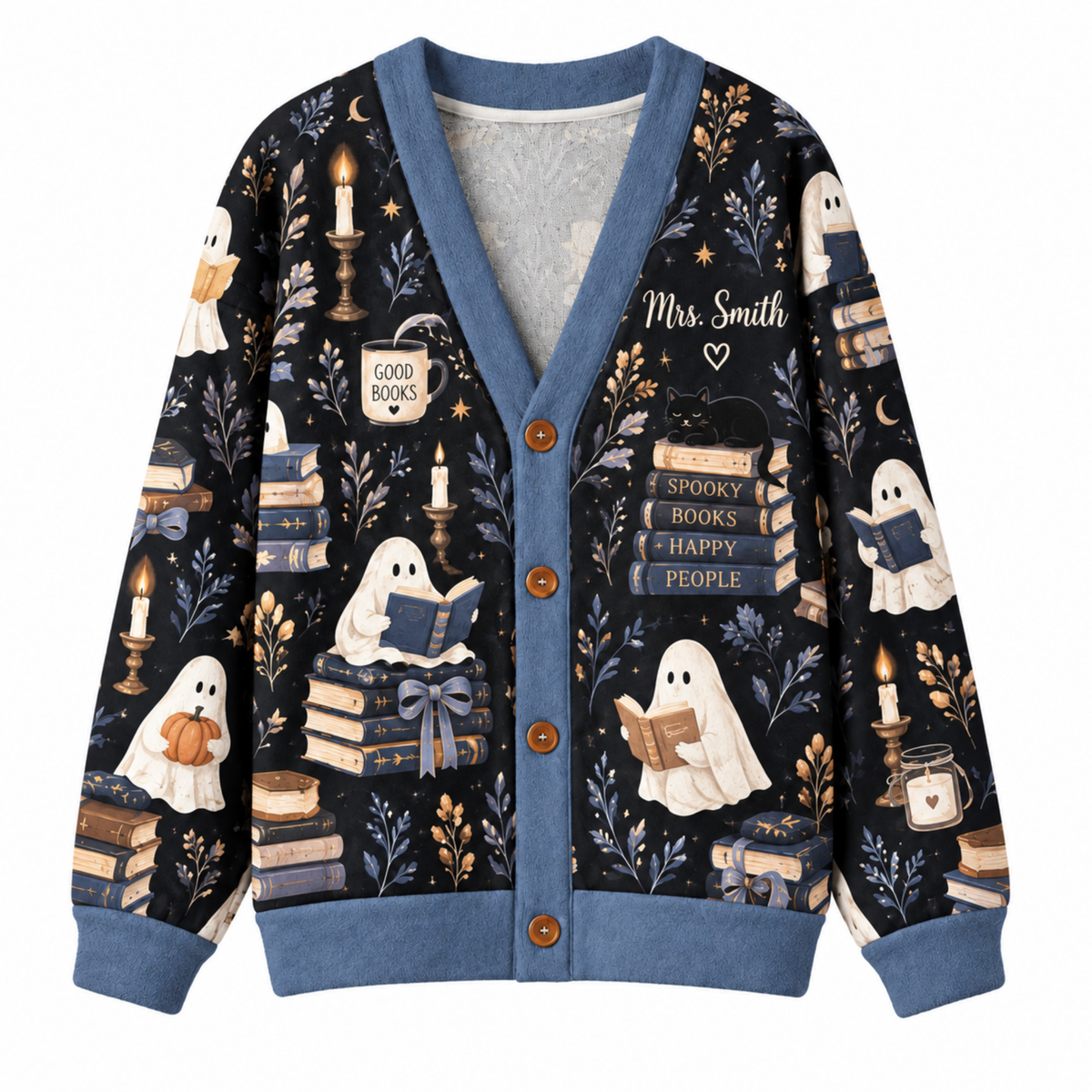 Chaotic Club Custom Spooky Ghost Reader Knit Cardigan