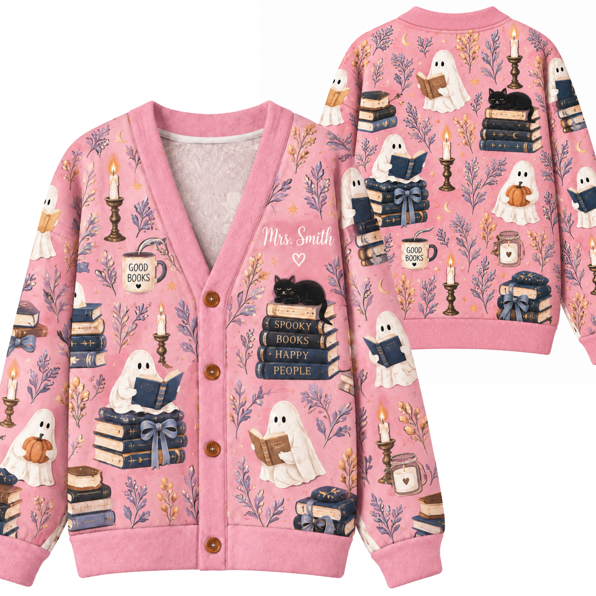Chaotic Club Custom Spooky Ghost Reader Knit Cardigan