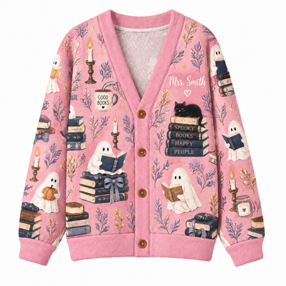 Chaotic Club Custom Spooky Ghost Reader Knit Cardigan