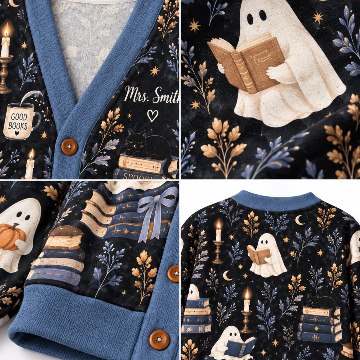 Chaotic Club Custom Spooky Ghost Reader Knit Cardigan