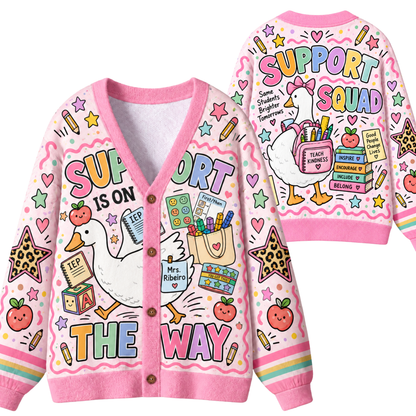 Chaotic Club Custom Support Squad Goose Knit Cardigan