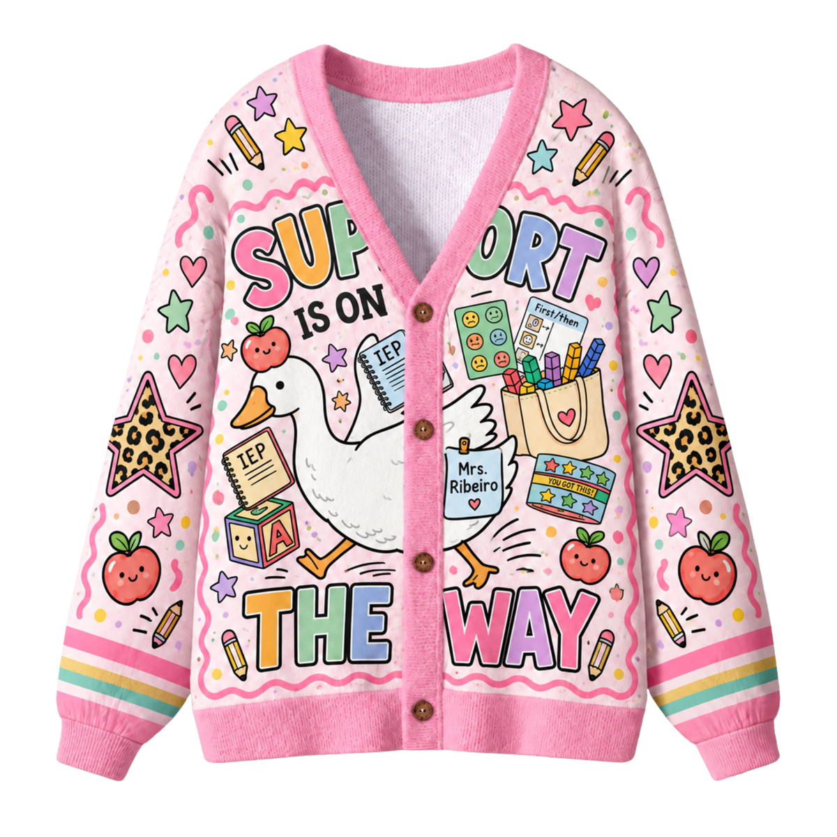 Chaotic Club Custom Support Squad Goose Knit Cardigan