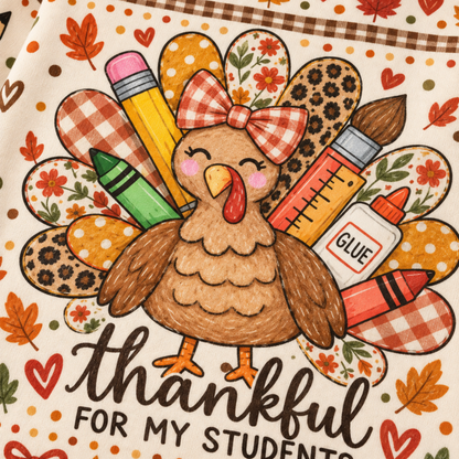 Chaotic Club Custom Thankful For My Students Teacher Ugly Sweatshirt