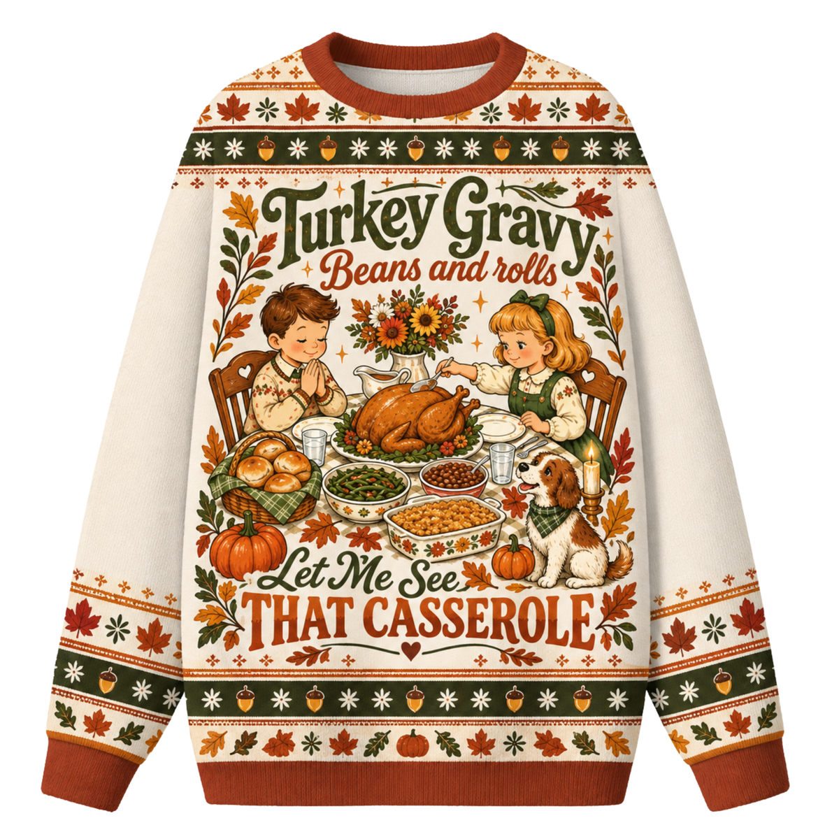Chaotic Club Custom Thanksgiving Dinner Ugly Sweatshirt