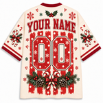 Chaotic Club Custom Trendy Christmas Wreath Cocoa Mesh Jersey