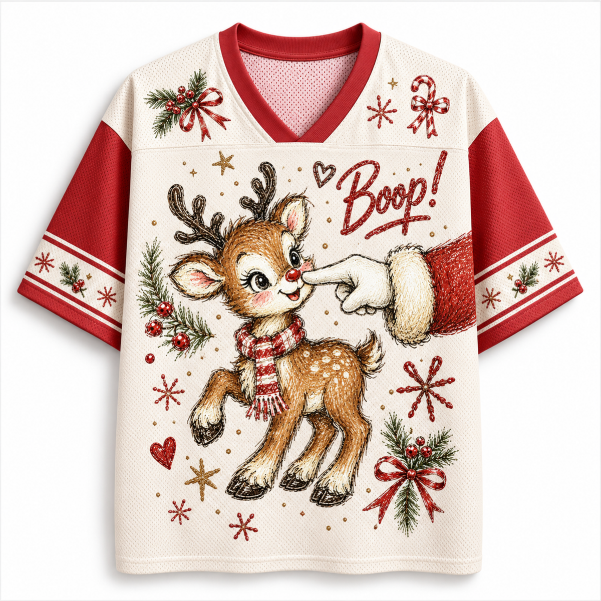 Chaotic Club Custom Vintage Reindeer Boop Christmas Mesh Jersey