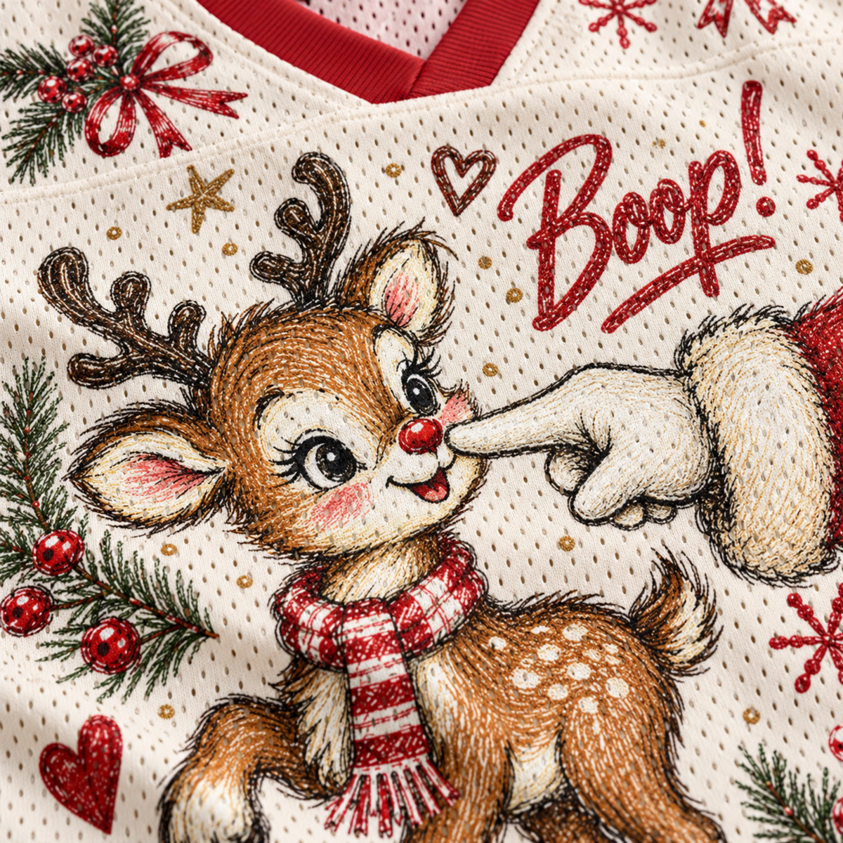 Chaotic Club Custom Vintage Reindeer Boop Christmas Mesh Jersey