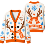Chaotic Club Custom Winter Snowman Scarf Cardigan