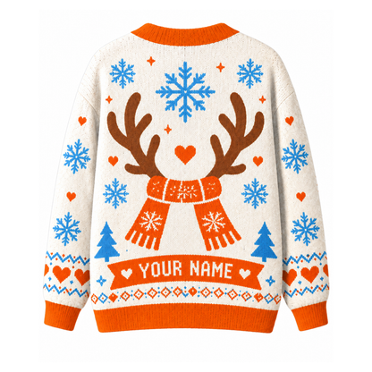 Chaotic Club Custom Winter Snowman Scarf Cardigan
