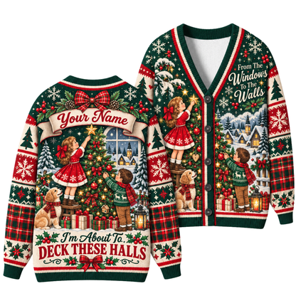Chaotic Club Deck These Halls Christmas Tree Cardigan