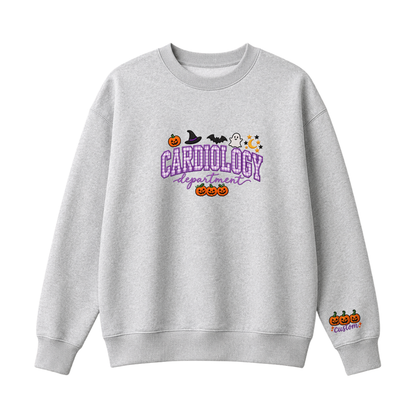 Chaotic Club Embroided Custom Cardiology Department Halloween Nurse Crewneck Sweatshirt