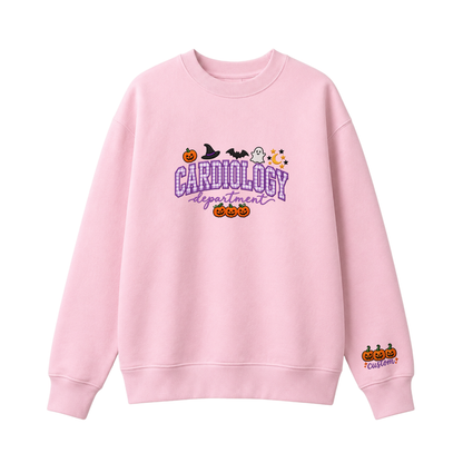 Chaotic Club Embroided Custom Cardiology Department Halloween Nurse Crewneck Sweatshirt