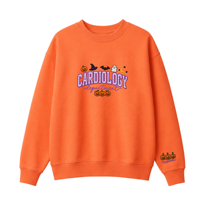 Chaotic Club Embroided Custom Cardiology Department Halloween Nurse Crewneck Sweatshirt