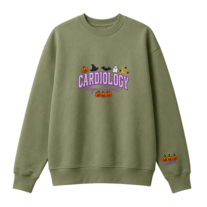 Chaotic Club Embroided Custom Cardiology Department Halloween Nurse Crewneck Sweatshirt