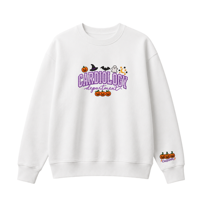 Chaotic Club Embroided Custom Cardiology Department Halloween Nurse Crewneck Sweatshirt