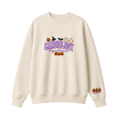 Chaotic Club Embroided Custom Cardiology Department Halloween Nurse Crewneck Sweatshirt