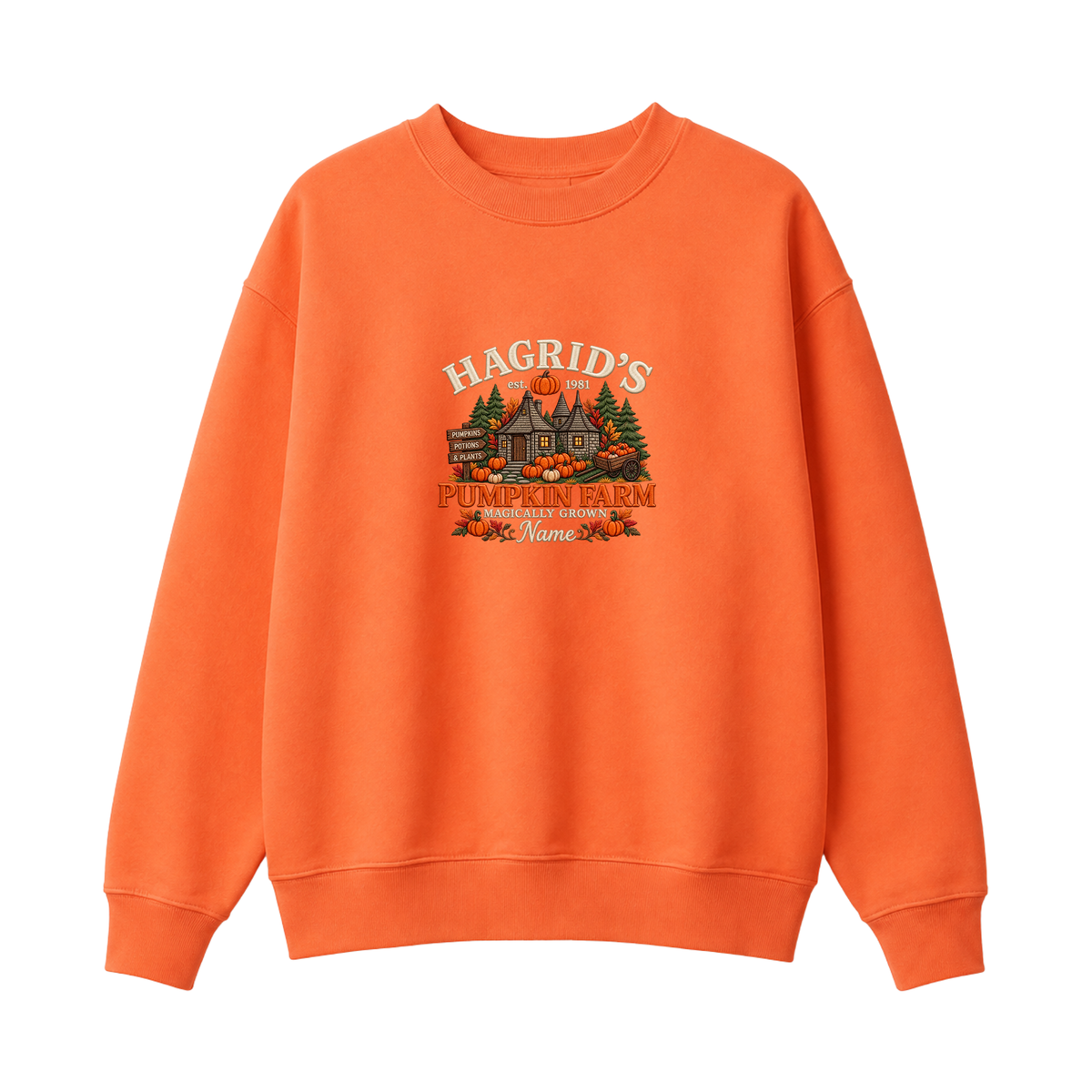 Chaotic Club Embroided Hagrid s Pumpkin Farm Magically Grown Crewneck Sweatshirt