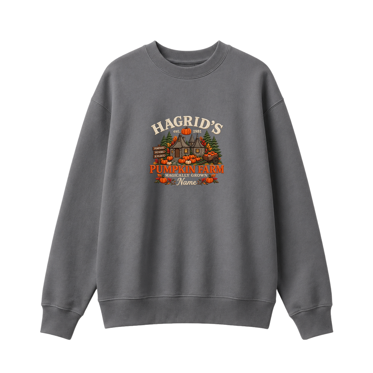 Chaotic Club Embroided Hagrid s Pumpkin Farm Magically Grown Crewneck Sweatshirt