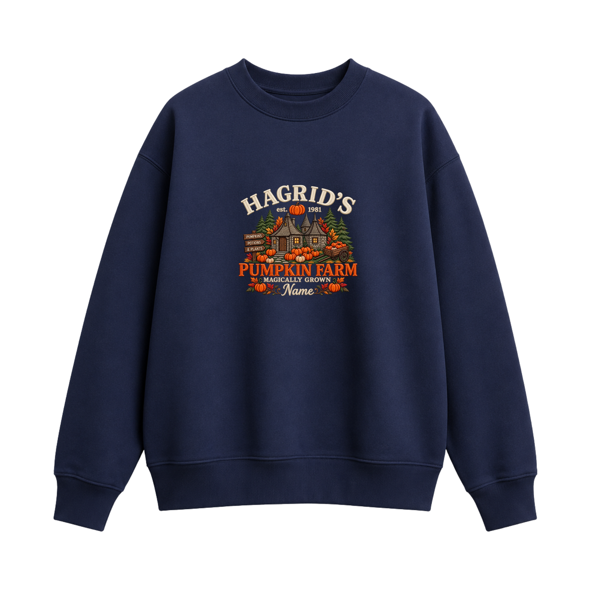 Chaotic Club Embroided Hagrid s Pumpkin Farm Magically Grown Crewneck Sweatshirt