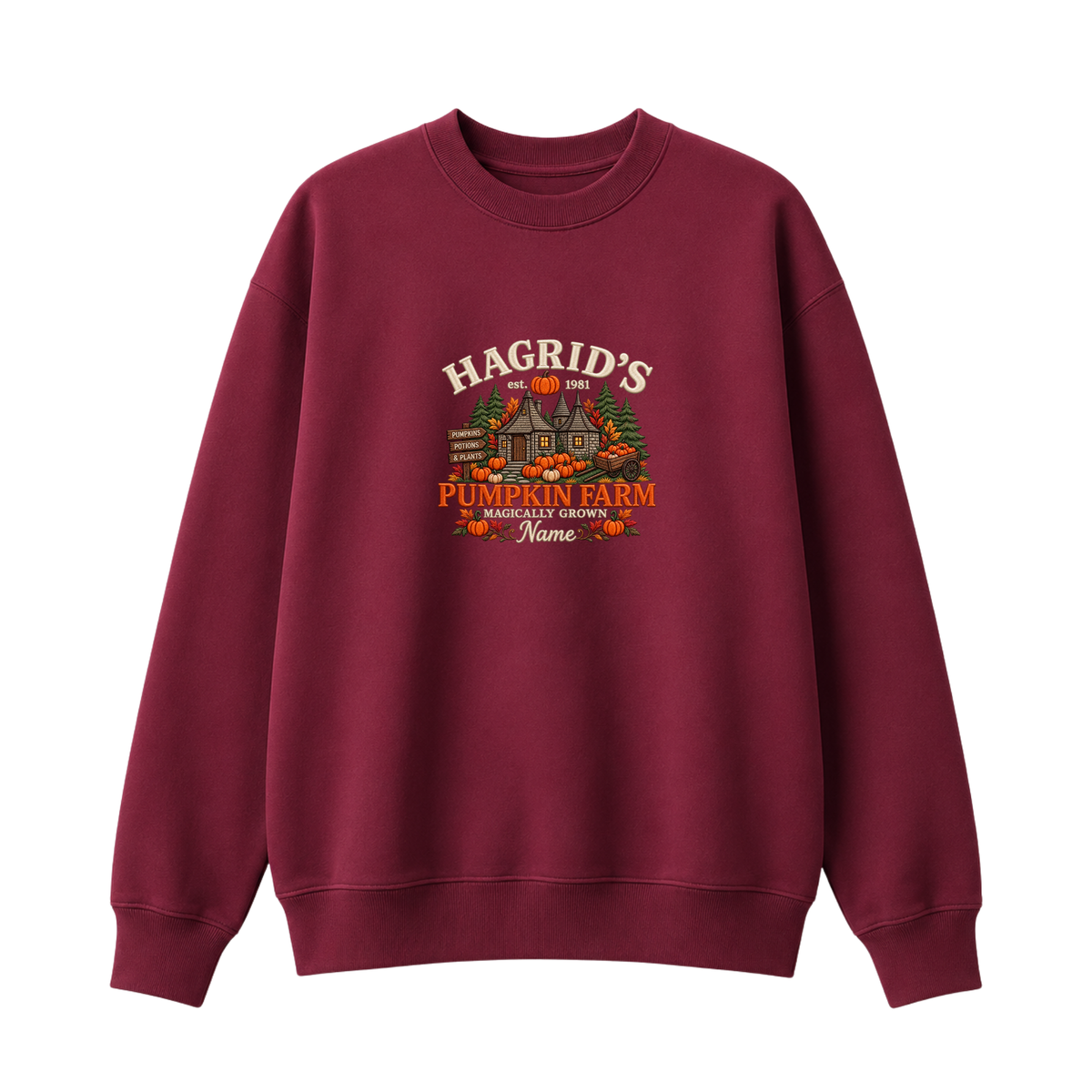 Chaotic Club Embroided Hagrid s Pumpkin Farm Magically Grown Crewneck Sweatshirt