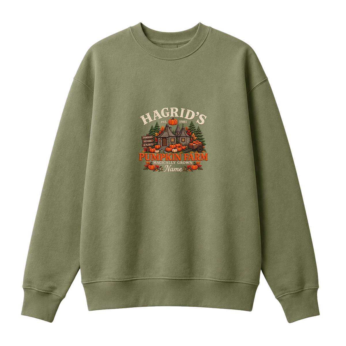 Chaotic Club Embroided Hagrid s Pumpkin Farm Magically Grown Crewneck Sweatshirt