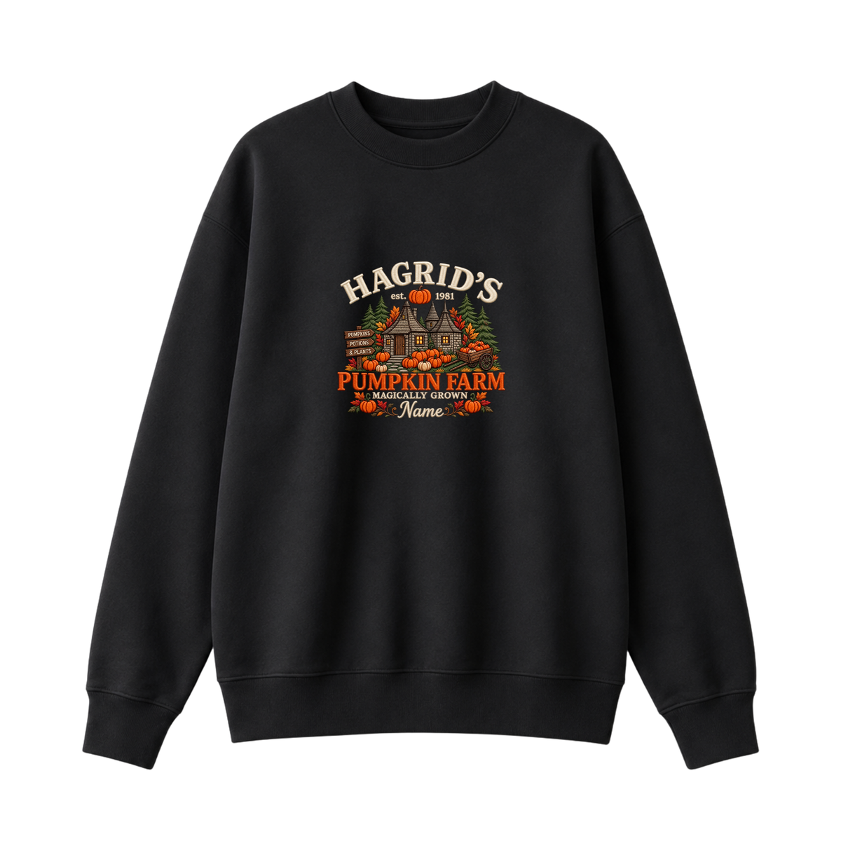 Chaotic Club Embroided Hagrid s Pumpkin Farm Magically Grown Crewneck Sweatshirt