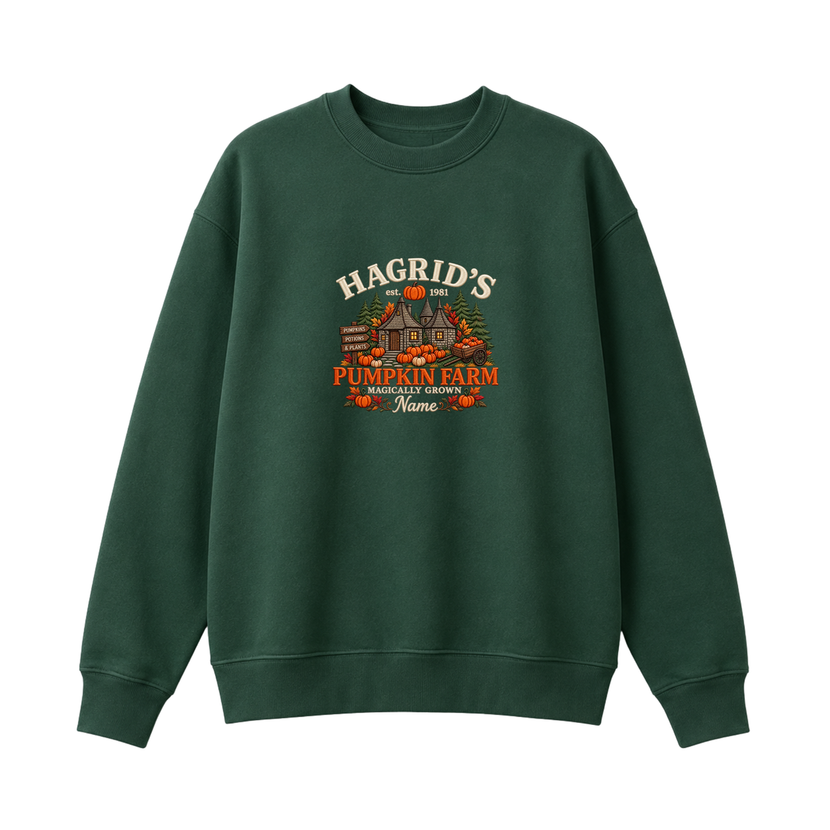 Chaotic Club Embroided Hagrid s Pumpkin Farm Magically Grown Crewneck Sweatshirt