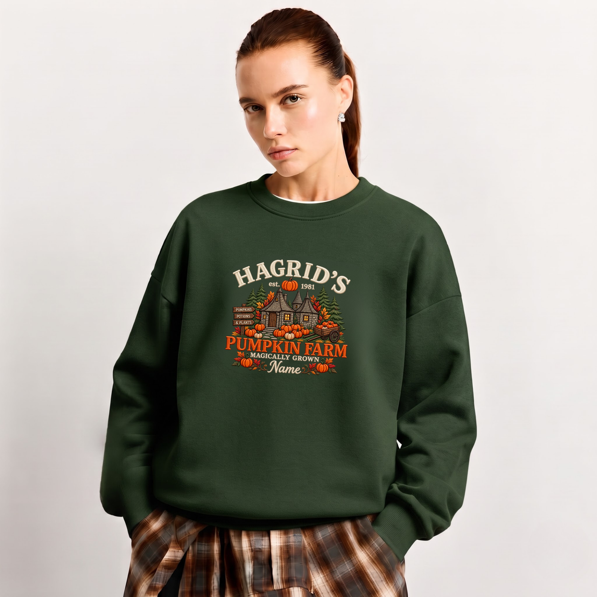 Chaotic Club Embroided Hagrid s Pumpkin Farm Magically Grown Crewneck Sweatshirt