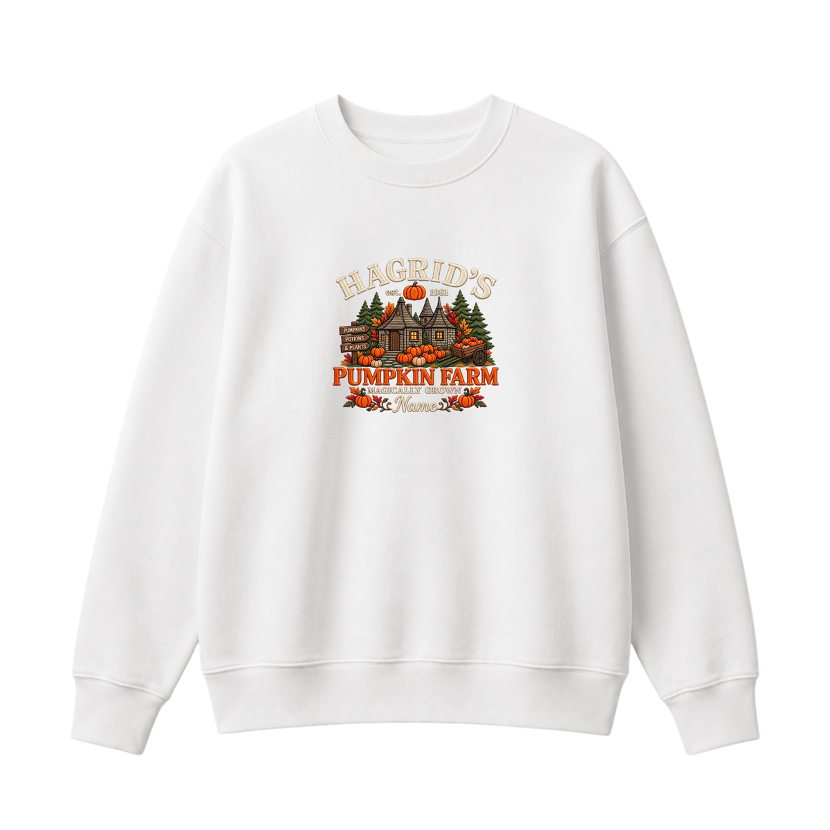Chaotic Club Embroided Hagrid s Pumpkin Farm Magically Grown Crewneck Sweatshirt