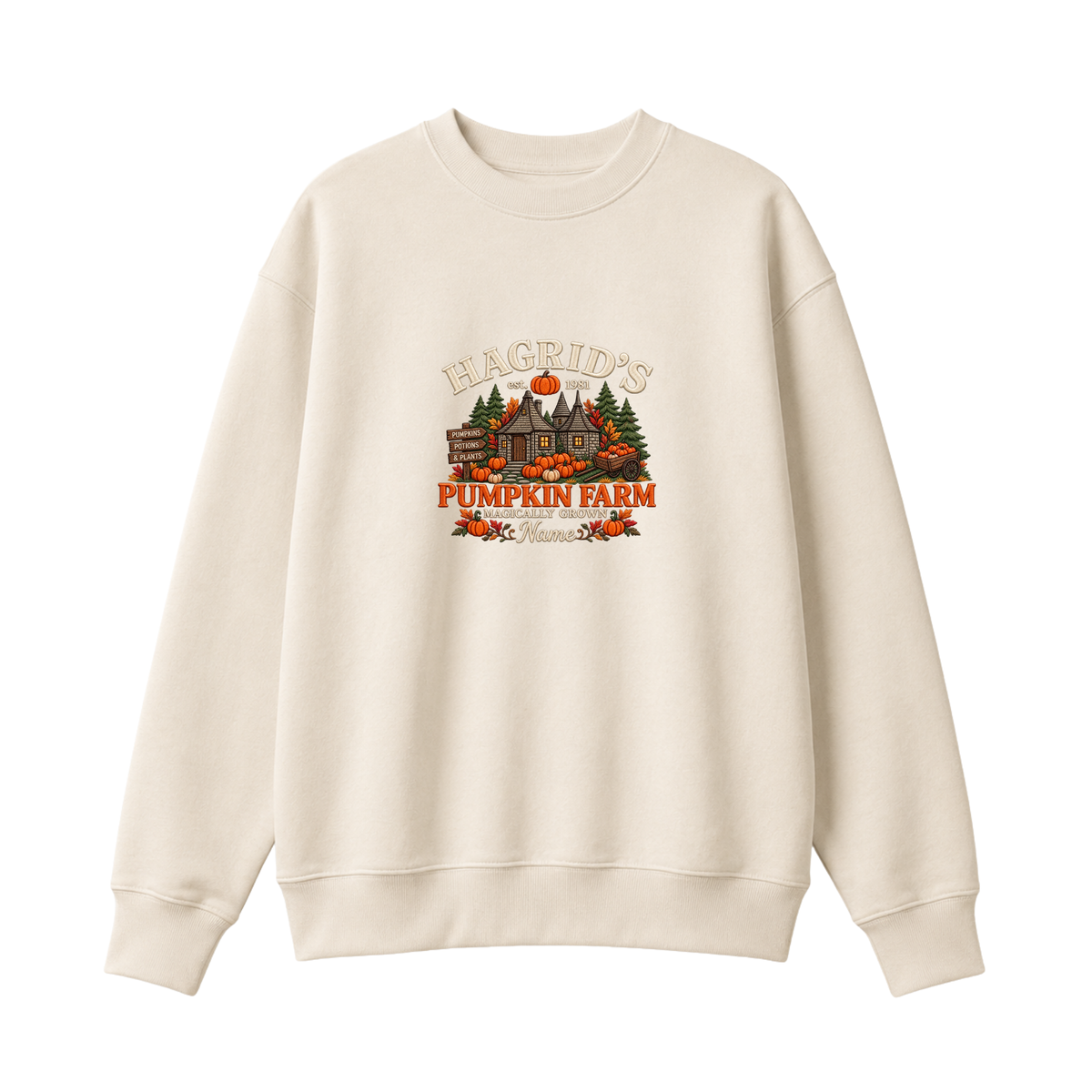 Chaotic Club Embroided Hagrid s Pumpkin Farm Magically Grown Crewneck Sweatshirt