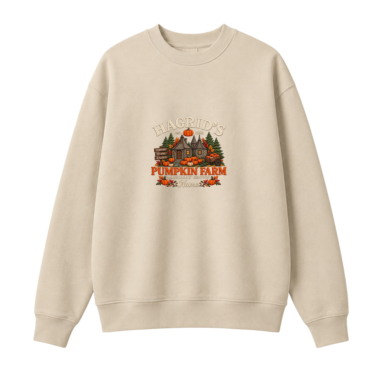 Chaotic Club Embroided Hagrid s Pumpkin Farm Magically Grown Crewneck Sweatshirt