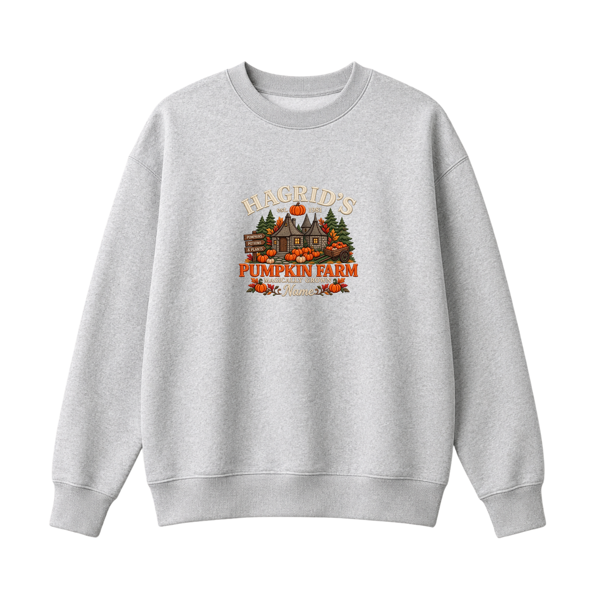 Chaotic Club Embroided Hagrid s Pumpkin Farm Magically Grown Crewneck Sweatshirt