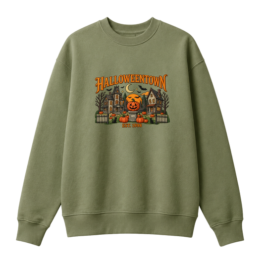 Chaotic Club Embroided Halloweentown Est 1998 Spooky Pumpkin Patch Crewneck Sweatshirt