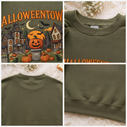 Chaotic Club Embroided Halloweentown Est 1998 Spooky Pumpkin Patch Crewneck Sweatshirt