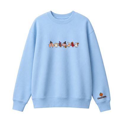 Chaotic Club Embroided Healthcare Worker Spooky Medical Custom Sleeve Name Crewneck Sweater