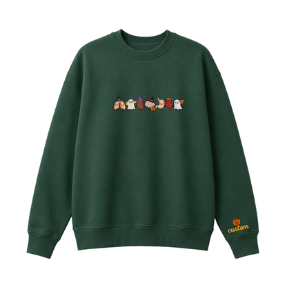 Chaotic Club Embroided Healthcare Worker Spooky Medical Custom Sleeve Name Crewneck Sweater