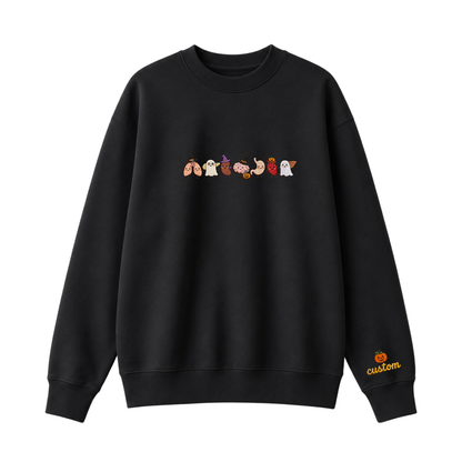 Chaotic Club Embroided Healthcare Worker Spooky Medical Custom Sleeve Name Crewneck Sweater