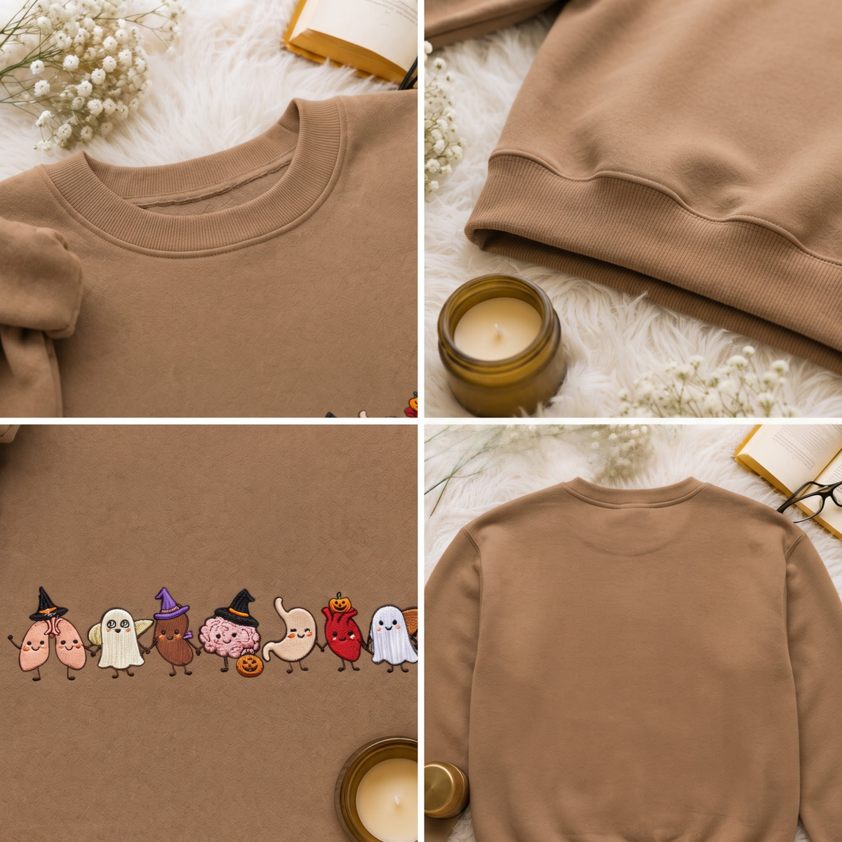 Chaotic Club Embroided Healthcare Worker Spooky Medical Custom Sleeve Name Crewneck Sweater