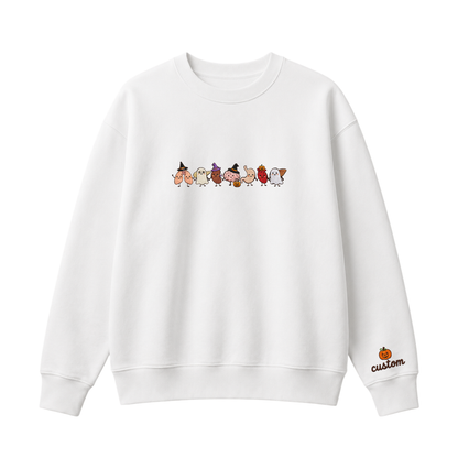 Chaotic Club Embroided Healthcare Worker Spooky Medical Custom Sleeve Name Crewneck Sweater