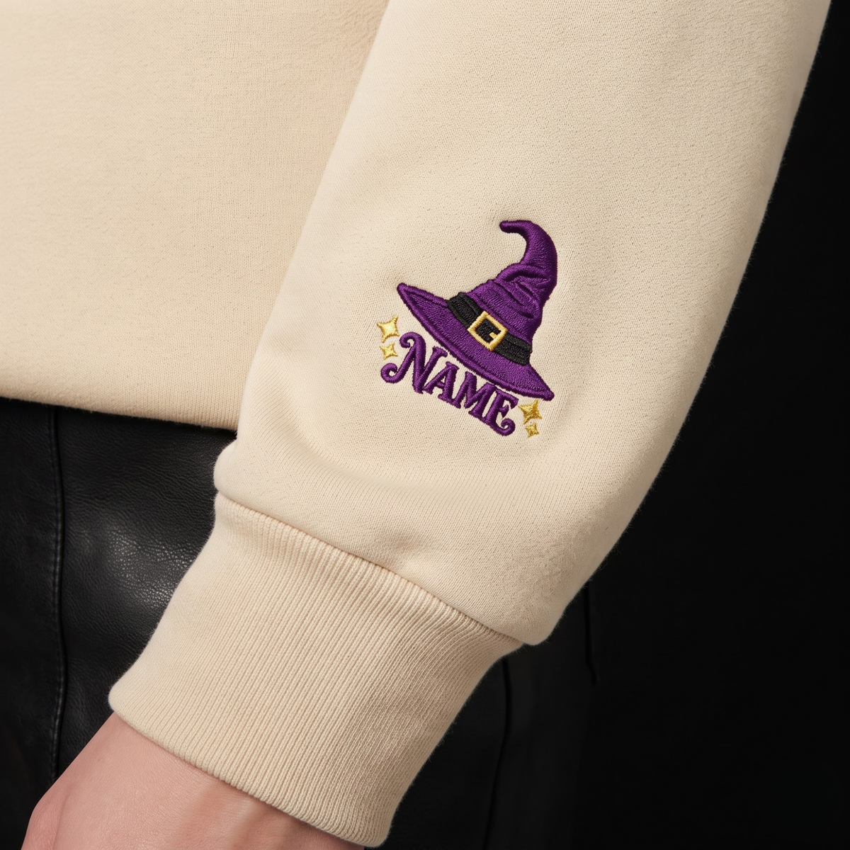 Chaotic Club Embroided It s Just A Bunch Of Hocus Pocus Sanderson Sisters Personalized Sleeve Crewneck Sweatshirt