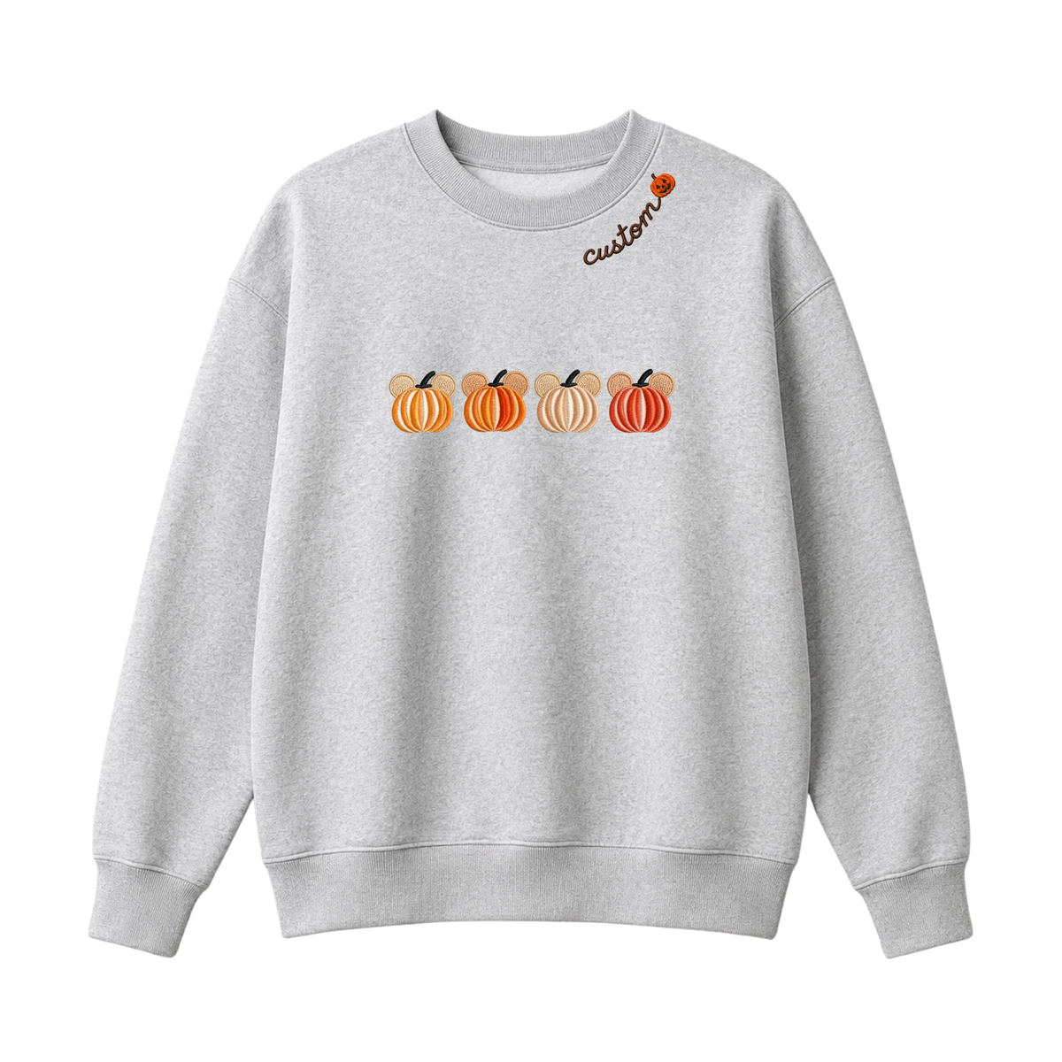 Chaotic Club Embroided Magical Mouse Ears Pumpkin Patch Custom Collarbone Sweatshirt