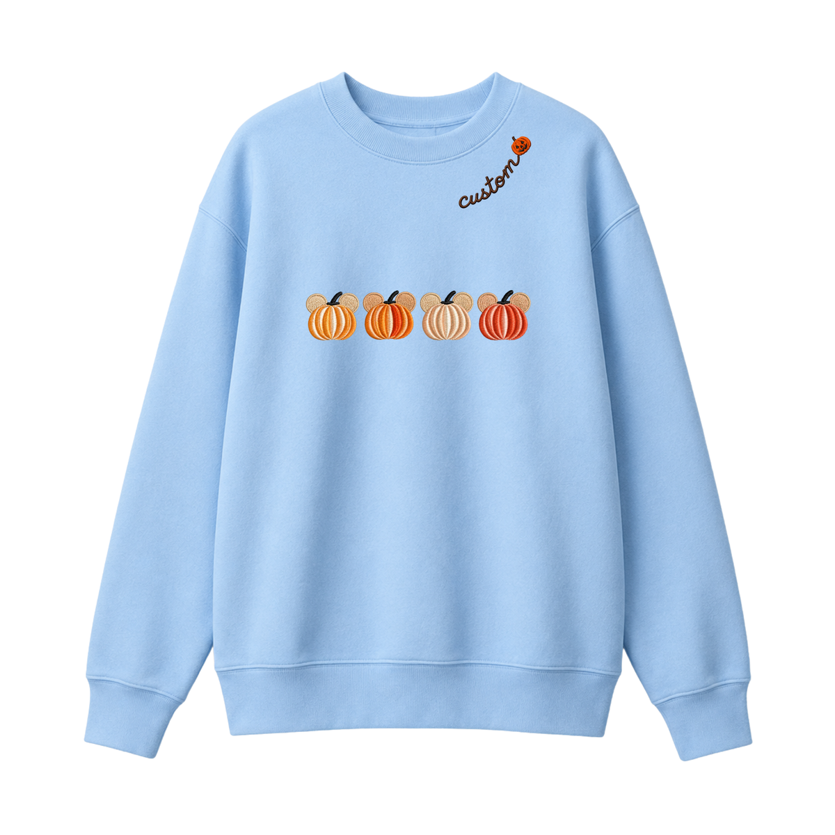Chaotic Club Embroided Magical Mouse Ears Pumpkin Patch Custom Collarbone Sweatshirt