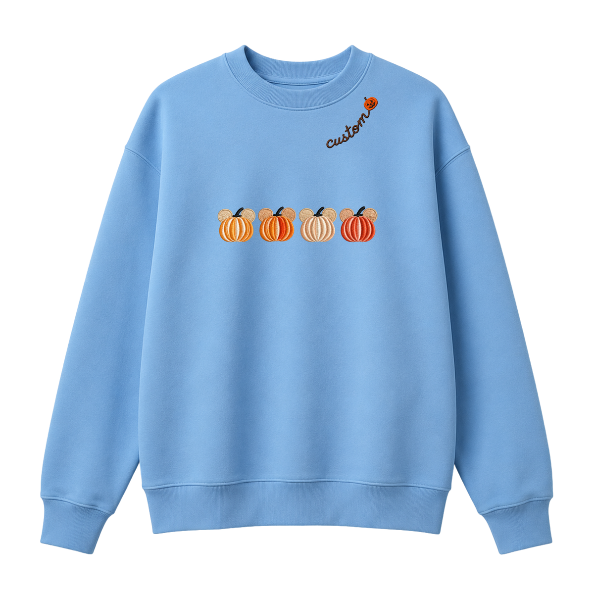 Chaotic Club Embroided Magical Mouse Ears Pumpkin Patch Custom Collarbone Sweatshirt